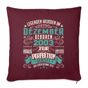Legenden werden geboren im Dezember 2003 - Housse de coussin décorative 45 x 45 cm - bordeaux - Devant