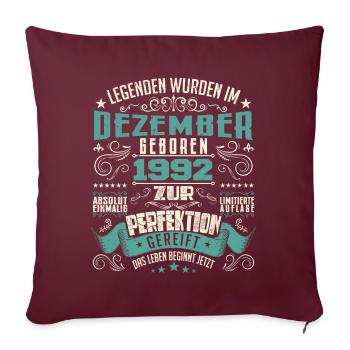 Legenden werden geboren im Dezember 1992 - Housse de coussin décorative 45 x 45 cm - bordeaux - Devant