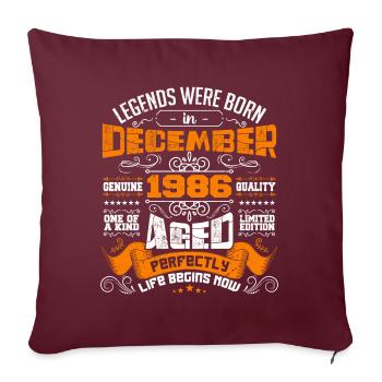 Legends were born in December 1986 | gift - Housse de coussin décorative 45 x 45 cm - bordeaux - Devant