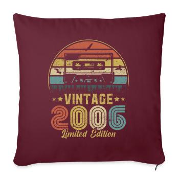 Cassette vintage 2006 - Housse de coussin décorative 45 x 45 cm - bordeaux - Devant