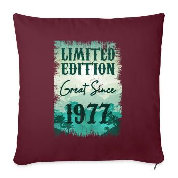 Einzigartig seit 1977 - Sofakissenbezug 45 x 45 cm - Burgunderrot - Vorne