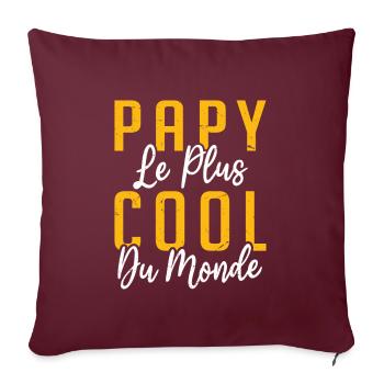 Papy le Plus Cool du monde - Housse de coussin décorative 45 x 45 cm - bordeaux - Devant