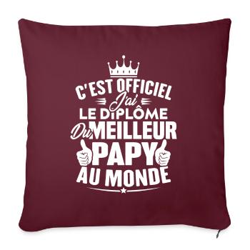 Meilleur papy au monde - Housse de coussin décorative 45 x 45 cm - bordeaux - Devant