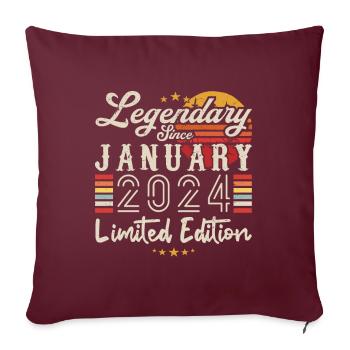 Legendary since January 2024 Limited Edition - Housse de coussin décorative 45 x 45 cm - bordeaux - Devant