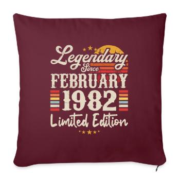 Legendary Since February 1982 | Limited Edition - Housse de coussin décorative 45 x 45 cm - bordeaux - Devant