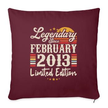 Legendary Since February 2013 | Limited Edition - Housse de coussin décorative 45 x 45 cm - bordeaux - Devant
