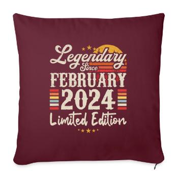Legendary Since February 2024 | Limited Edition - Housse de coussin décorative 45 x 45 cm - bordeaux - Devant