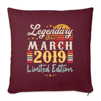 Legendary Since March 2019 - Limited Edition - Housse de coussin décorative 45 x 45 cm - bordeaux - Devant