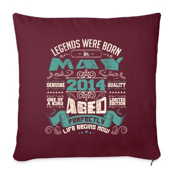 Legends were born in May 2014 | Limited Edition - Housse de coussin décorative 45 x 45 cm - bordeaux - Devant