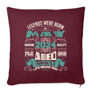 Legends were born in May 2024 | Limited Edition - Housse de coussin décorative 45 x 45 cm - bordeaux - Devant