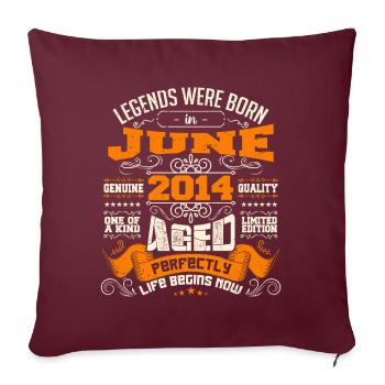 Legends were born in June 2014 | limited Edition - Housse de coussin décorative 45 x 45 cm - bordeaux - Devant
