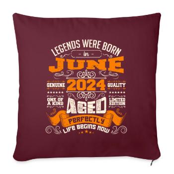 Legends were born in June 2024 | limited Edition - Housse de coussin décorative 45 x 45 cm - bordeaux - Devant