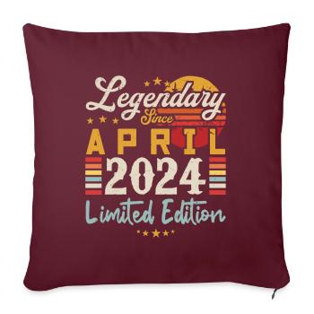 Legendary Since April 2024 | limited edition - Housse de coussin décorative 45 x 45 cm - bordeaux - Devant