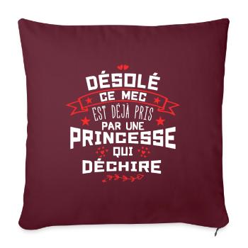 Mari Saint-Valentin Homme Fiancé Humour - Housse de coussin décorative 45 x 45 cm - bordeaux - Devant
