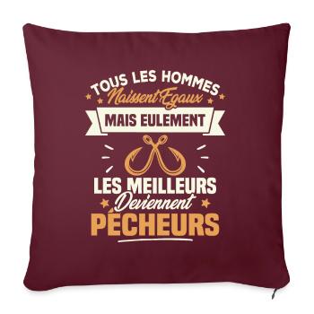 Les meilleurs hommes deviennent Pêcheurs - Housse de coussin décorative 45 x 45 cm - bordeaux - Devant