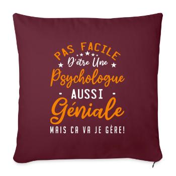 Psychologue - Housse de coussin décorative 45 x 45 cm - bordeaux - Devant
