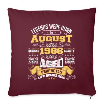 Legends were born in August 1986 | Aged Perfectly - Housse de coussin décorative 45 x 45 cm - bordeaux - Devant
