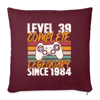 Cadeau d'anniversaire, Niveau 39 complete 1984 - Housse de coussin décorative 45 x 45 cm - bordeaux - Devant