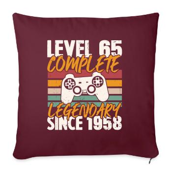 Cadeau d'anniversaire, Niveau 65 complete 1958 - Housse de coussin décorative 45 x 45 cm - bordeaux - Devant