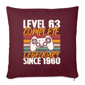 Cadeau d'anniversaire, Niveau 63 complete 1960 - Housse de coussin décorative 45 x 45 cm - bordeaux - Devant