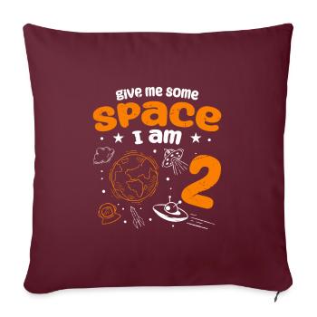 Gebt mir etwas Platz, ich bin 2 Astronauten - Sofakissenbezug 45 x 45 cm - Burgunderrot - Vorne