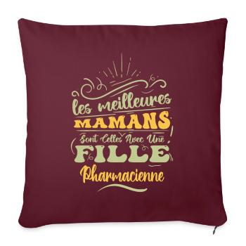 Meilleure Maman Avec Fille pharmacienne - Housse de coussin décorative 45 x 45 cm - bordeaux - Devant