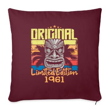 Légendes Sont Nées En 1961 Cadeau D'anniversaire - Housse de coussin décorative 45 x 45 cm - bordeaux - Devant