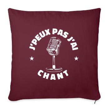 chanteur je peux pas j'ai chant MIC - Housse de coussin décorative 45 x 45 cm - bordeaux - Devant