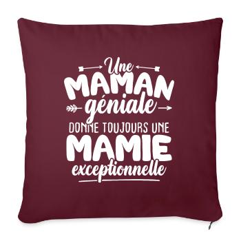 Maman géniale donne toujours mamie exceptionelle - Housse de coussin décorative 45 x 45 cm - bordeaux - Devant