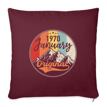 Les légendes sont nées en janvier 1970 - Housse de coussin décorative 45 x 45 cm - bordeaux - Devant