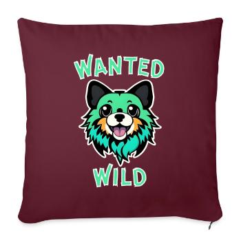Cool Cartoon Dog - Wanted Wild - Housse de coussin décorative 45 x 45 cm - bordeaux - Devant