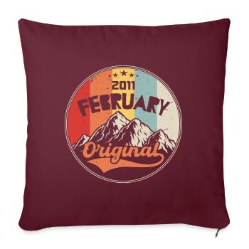 Jahrgang Februar 2011, Retro Geschenk - Sofakissenbezug 45 x 45 cm - Burgunderrot - Vorne