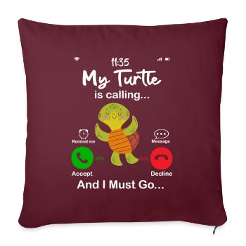 My Turtle Is Calling - Housse de coussin décorative 45 x 45 cm - bordeaux - Devant