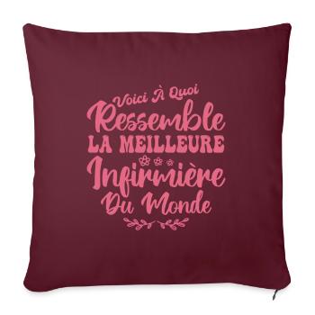Voici A Quoi Ressemble La Meilleure Infirmière - Housse de coussin décorative 45 x 45 cm - bordeaux - Devant