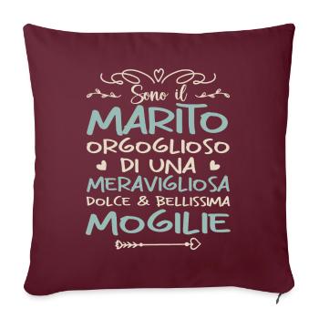 Sono il Marito Orgoglioso di una meravigliosa... - Housse de coussin décorative 45 x 45 cm - bordeaux - Devant