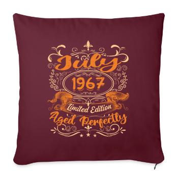 Juillet 1967 Anniversaire Idée Cadeau Vintage 1967 - Housse de coussin décorative 45 x 45 cm - bordeaux - Devant