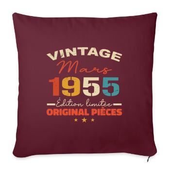 Mars 1955 anniversaire 1955 légendes Mars - Housse de coussin décorative 45 x 45 cm - bordeaux - Devant
