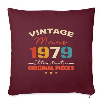 Mars 1979 anniversaire 1979 légendes Mars - Housse de coussin décorative 45 x 45 cm - bordeaux - Devant