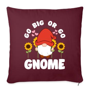 Go Big Or Go Gnomie Elf Garden Miniature Idée de cadeau - Housse de coussin décorative 45 x 45 cm - bordeaux - Devant