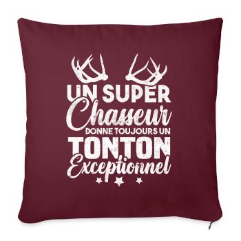 Un super chasseur donne un tonton exceptionnel - Housse de coussin décorative 45 x 45 cm - bordeaux - Devant
