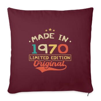 Made in 1970 | Limited Edition 1970 | Original - Housse de coussin décorative 45 x 45 cm - bordeaux - Devant