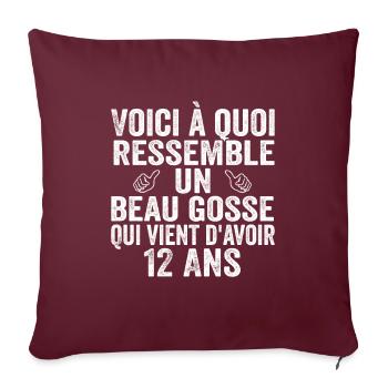 Voici À Quoi Ressemble Un Beau Gosse De 12 ans - Housse de coussin décorative 45 x 45 cm - bordeaux - Devant