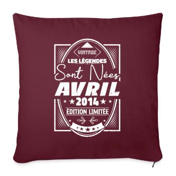 Avril 2014 - Housse de coussin décorative 45 x 45 cm - bordeaux - Devant