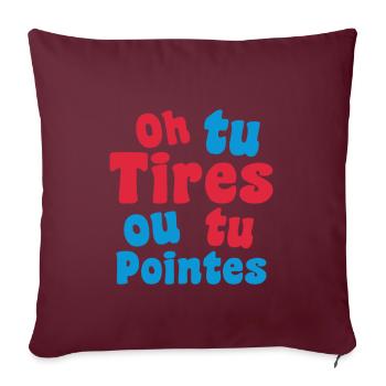 Cadeau pétanque tireur drole joueur pétanque fan - Housse de coussin décorative 45 x 45 cm - bordeaux - Devant