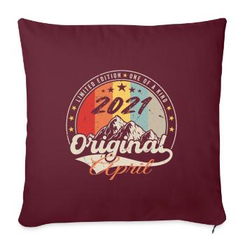 Avril 2021 Cadeau D'anniversaire Avril 2021 Vintag - Housse de coussin décorative 45 x 45 cm - bordeaux - Devant
