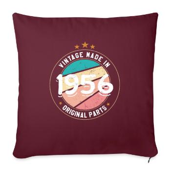 Cadeau Anniversaire 1956 Femme | Né en 1956 - Housse de coussin décorative 45 x 45 cm - bordeaux - Devant