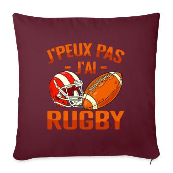 Je Peux Pas J'ai Rugby - Housse de coussin décorative 45 x 45 cm - bordeaux - Devant