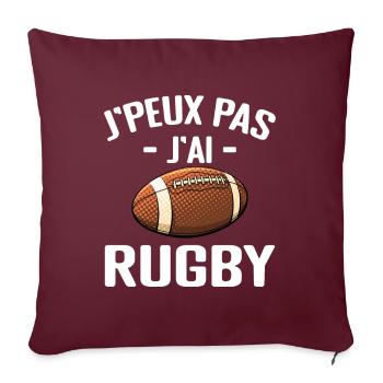 J'peux Pas J'ai Rugby - Housse de coussin décorative 45 x 45 cm - bordeaux - Devant