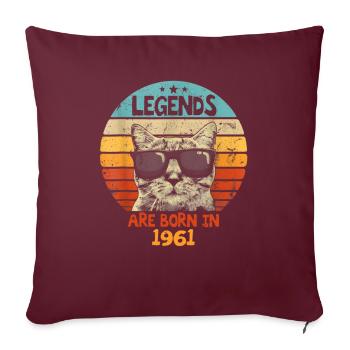 Les légendes sont nées en 1961 Anniversaire Cadeau - Housse de coussin décorative 45 x 45 cm - bordeaux - Devant