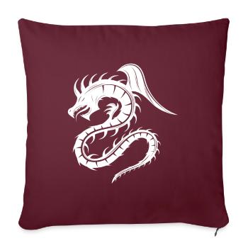 Chinesischer Drache - Sofakissenbezug 45 x 45 cm - Burgunderrot - Vorne